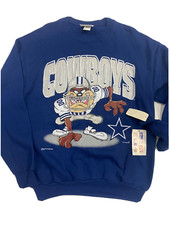 NEW 1996 Dallas Cowboys Tazmanian Devil Looney Tunes Football Sweater Size Large