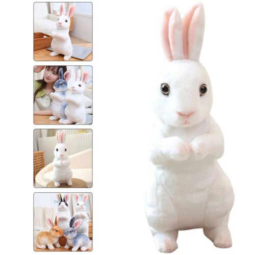  Biały pluszowy królik lalka dziecko chłopiec niemowlę prezenty nadziewane zwierzę zabawka - Zdjęcie 1 z 17