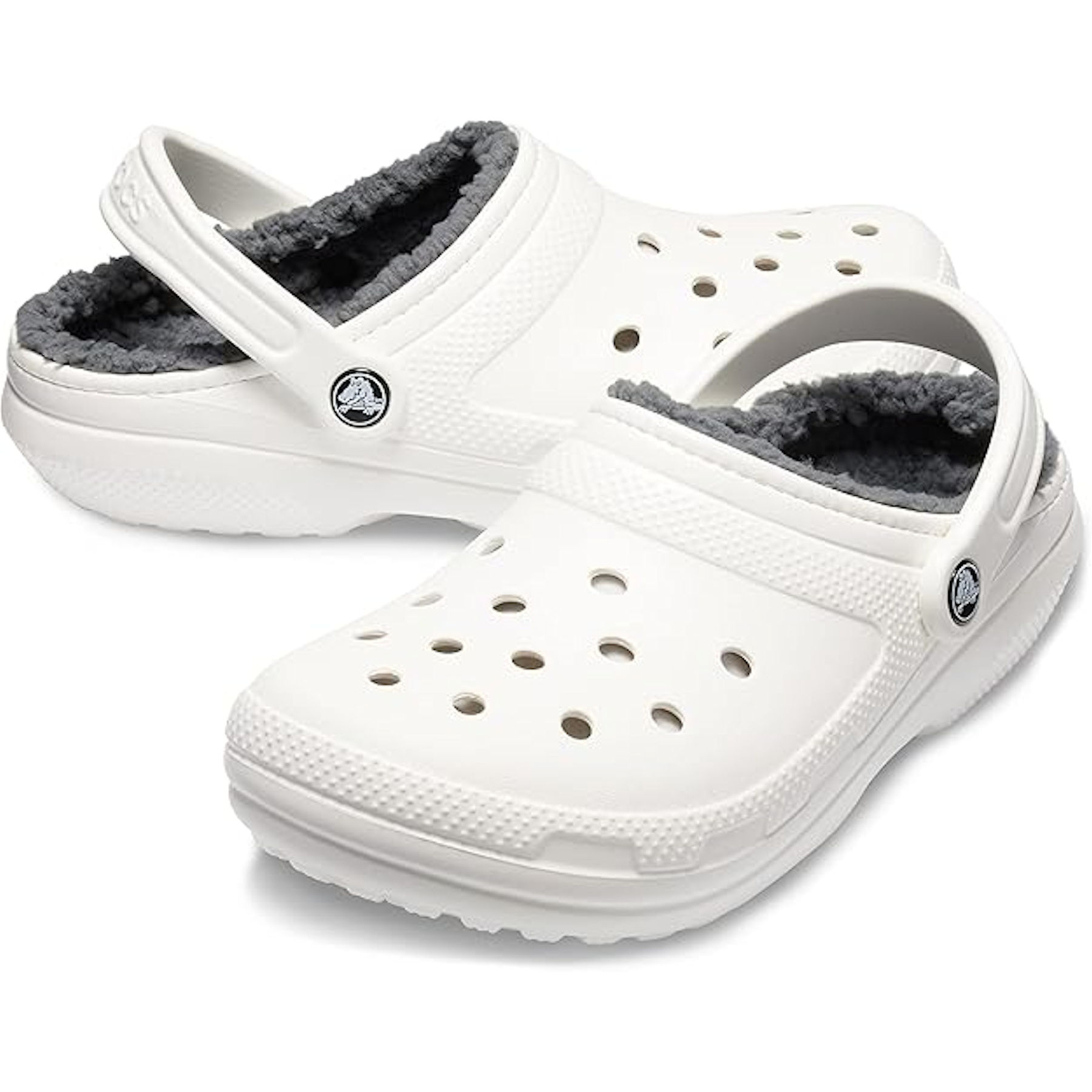 Crocs Unisex Classic Lined Clog in White Size 11W 9M