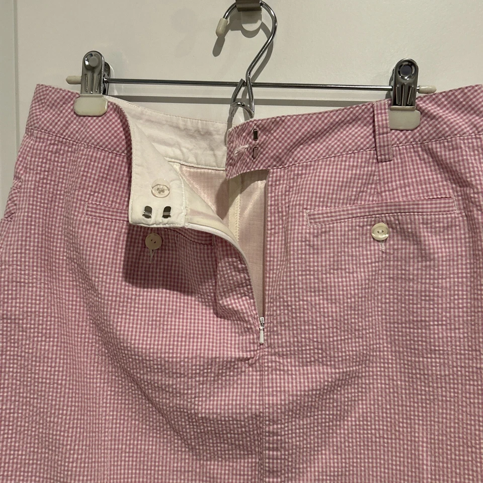 Cutter & Buck Womens Cotton Flat Front Plaid Skirt Skort Size 10 Pink/white - Image 3 of 4