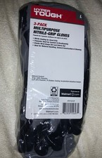 Hyper Tough 3 pack Multipurpose Nitrile-Grip Gloves Size Large