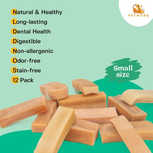 100% natural yak yak para perro mastica leche de yak golosinas con queso - 12 piezas tallas pequeñas - Imagen 3 de 8