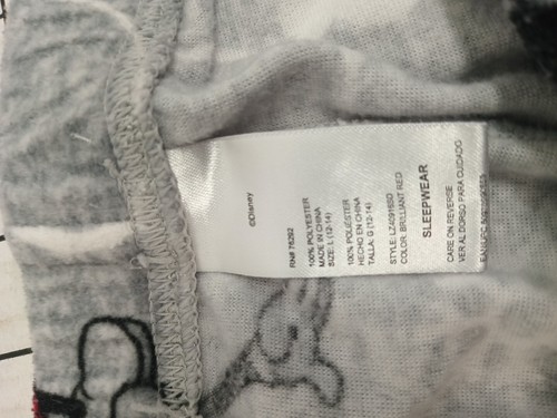 Disney Mickey Mouse Girls Pajama Pants Size L (12-14) Christmas Gray Super Soft - Picture 3 of 6