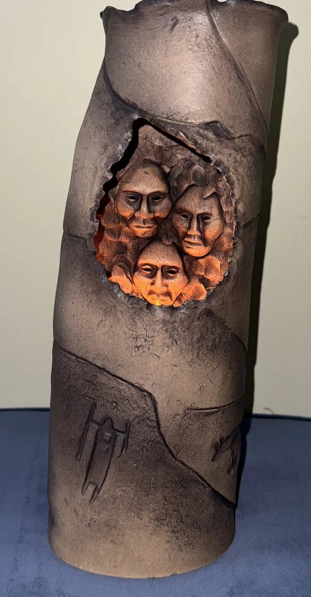 J.H. BOONE Native American Art Pottery Candle Chimney SIGNED LAN