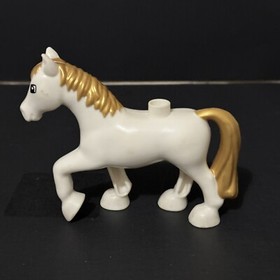 LEGO Duplo My First Circus 10504 Replacement Part Figure Horse White & Gold