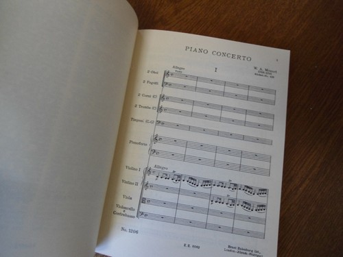 No.1206 MOZART Piano Concerto C Major KV415 - Edition EULENBURG Orchestra Score - Picture 9 of 18