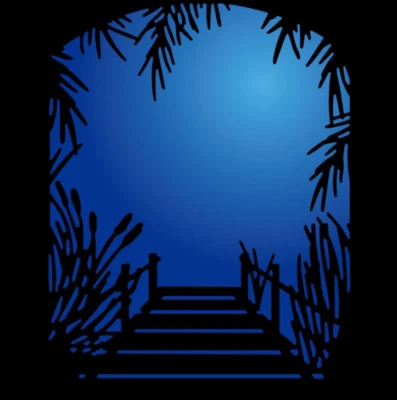 Bridge Tree Street Light Metal Cutting Die Stencil for Paper Card Making UK