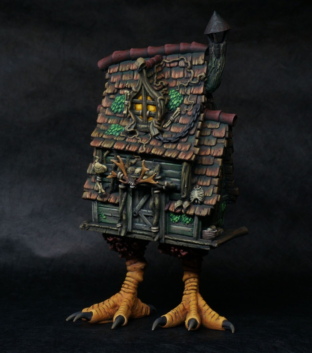 Painted Miniature Baba Yaga Witch House Terrain Encounter