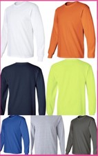 6 PACK MENS LONG SLEEVE T-SHIRT PLAIN PRO WORLD OUT DOOR WORK S-2XL TEE