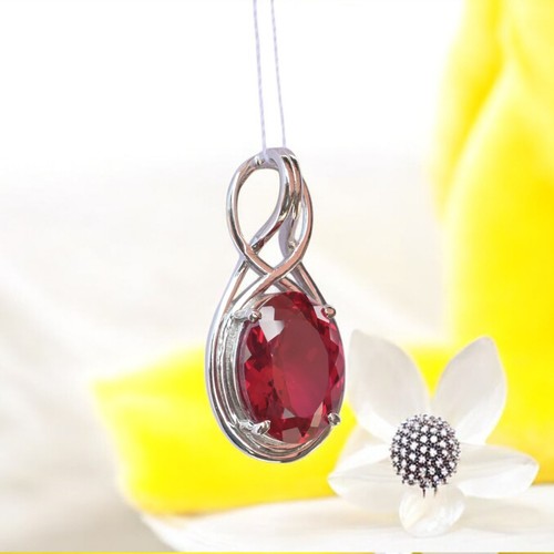Certified 30 Ct Natural Red Ruby Loose Gemstone Pendant In 925 Silver MG007 - Picture 8 of 10