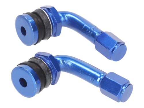 Tyre Valve 90 Degree Angle Blue 2 Pack suitable for the AJS Modena 50 - Picture 1 of 1