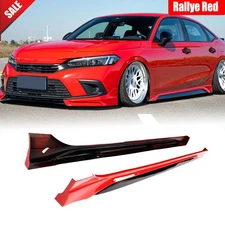 For Honda Civic 11th 2022-2025 Yofer Rallye Red Black Side Skirt Extension Lips