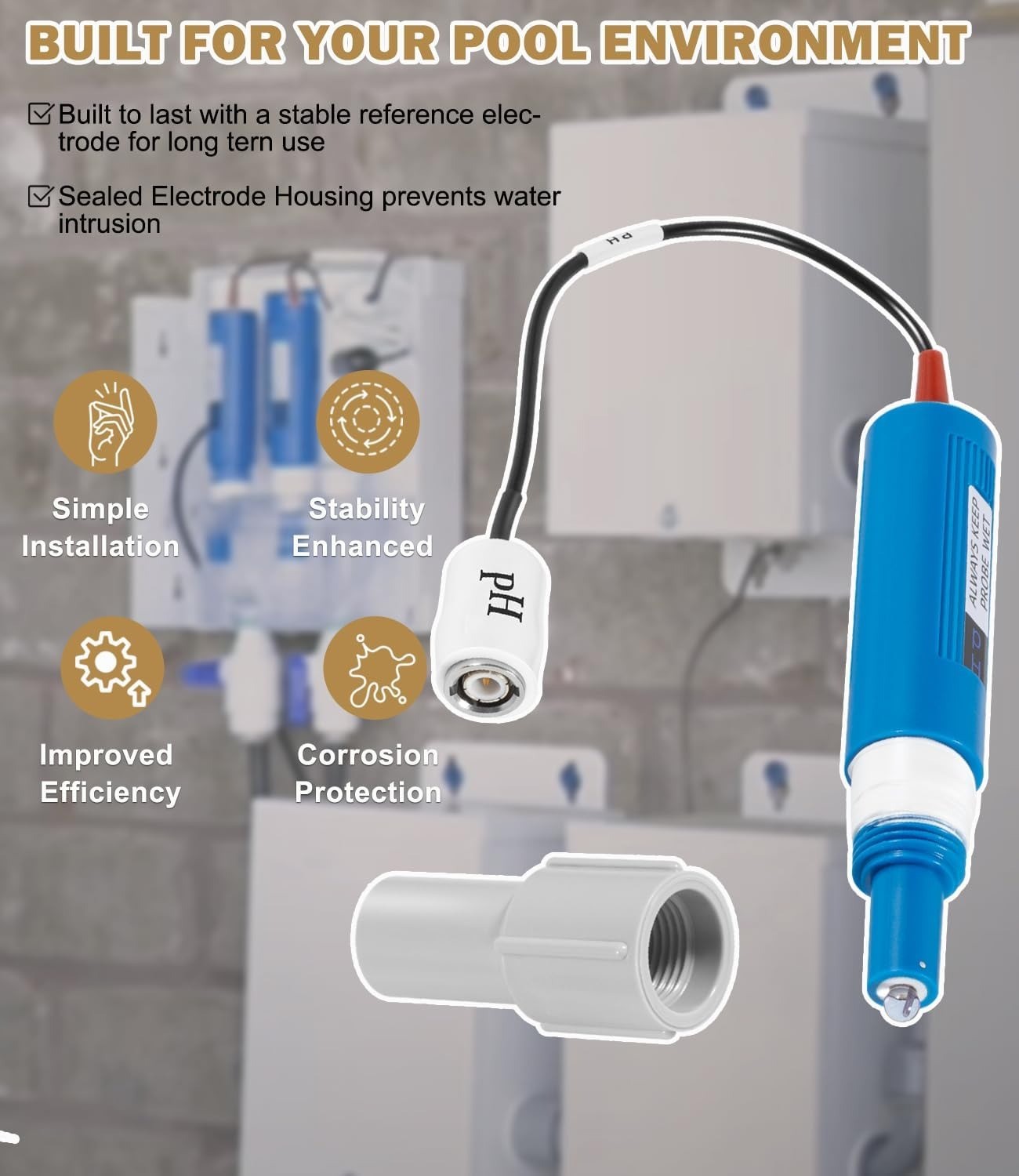 For Hayward GLX-Probe-PH PH Probe Replacement for Sense and Dispense Automation