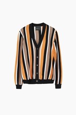 Roberto Collina Stripped Cardigan Sweater Made In Italy Size 48 Large