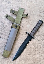 Vintage OKC3S OKC-3S Knife USMC Marine Corps Bayont Ontario Knife Co & Scabbard