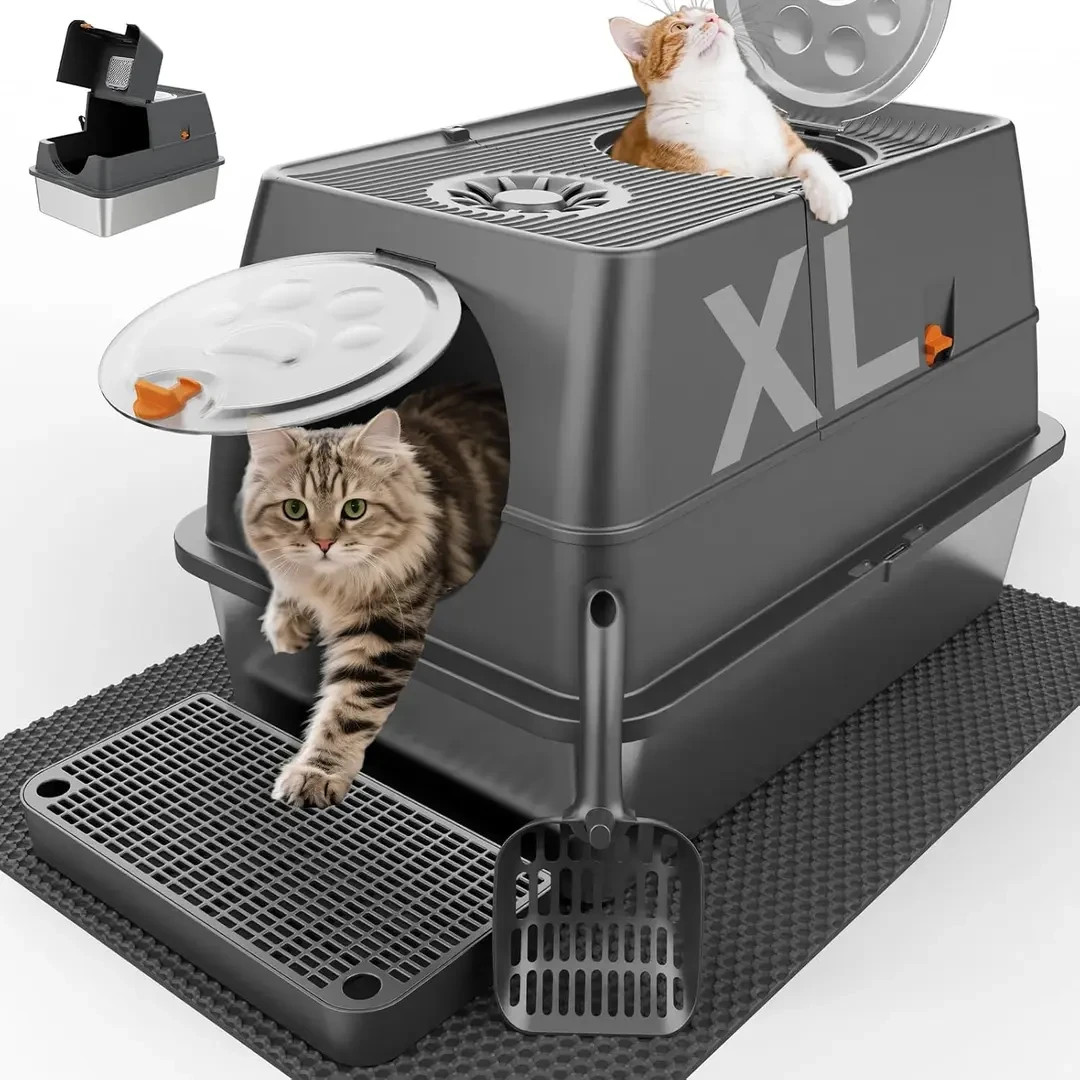 With Lid Xl Extra Large Litter Box Enclosed Top Entry