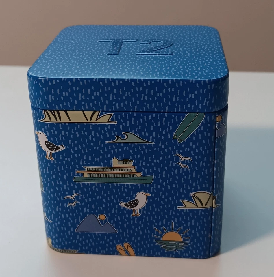 5 X T2 Collectible Breakfast Tea Tins New York And Sydney, Red, Blue And Aqua - image 4 of 4