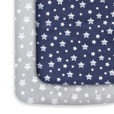 Pack and Play Sheets Boy, Mini Crib playard sheet, Grey navy