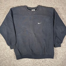 Vintage Nike Crewneck Sweatshirt Mens Large Faded Black 90s Made in USA