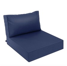 Outdoor Deep Seat Cushion Waterproof 24x24x5 24x13.5. Navy Blue