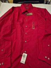 Mens Arrow Dress Shirt Red Size 17 34/35 No Iron New Xl