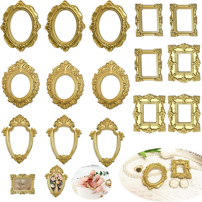 15PCS Vintage Resin Picture Frame - Mini Photo Frame Tiny Antique Frames Small P