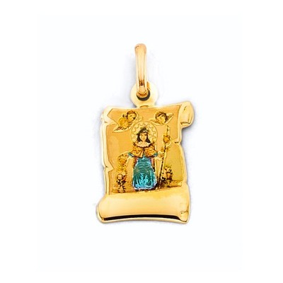 14K Yellow Gold Santo Nino De Atocha Pendant | 25 mm x 15  mm