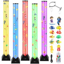 Bubble Lamp, 4Ft Sensory Bubble Tube with 14 LED Color Changing by Remote Con...