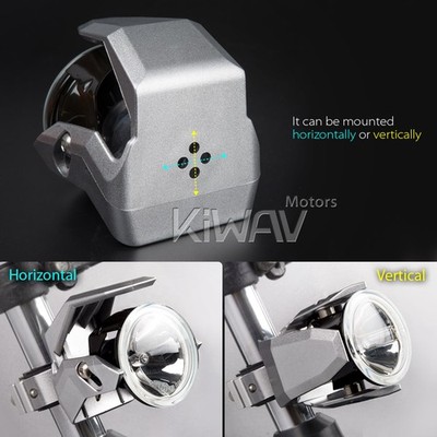3'' round fog lamp halogen H3 12V 55W ECE silver shield xPAIR fits motorbike