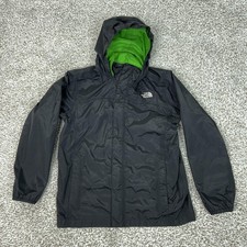 The North Face Jacket Boys Large 14/16 Black HyVent Hooded Raincoat Outdoors