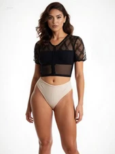 Women’s Control Top High Waist Shapewear Briefs Size Small Nude New Free Ship