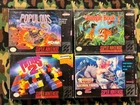 Lot of 4 SNES Games CIB  – Tetris 2 Jungle Book King of Monsters Populous