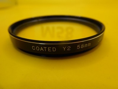 Gelbfilter Y2 58mm Coated Lens Glas Kamera Made Japan Top Zustand