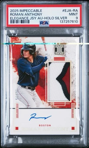 2025 Impecc  Roman Anthony RC Elegance 3-Color Patch On Card Auto /25 PSA 9 POP2