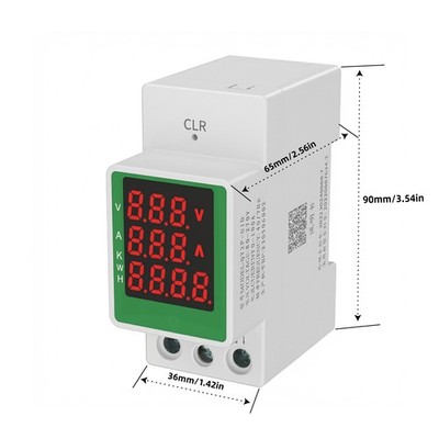 Electric Power Meter Monitor Watt Power KWH Din Rail Voltmeter AC 110V 220V 100A