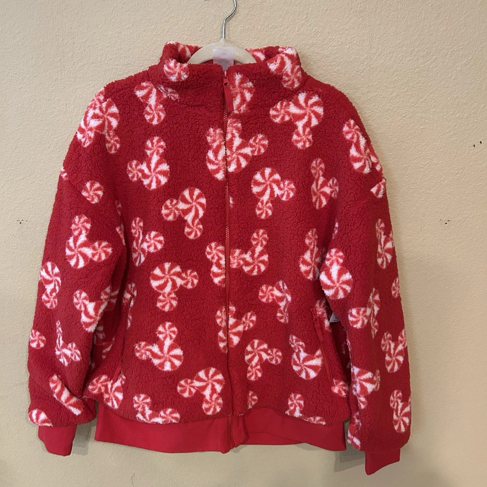 Chaqueta para mujer Mickey Mouse Icon menta remolino Sherpa polar cremallera nueva con etiquetas grande Foto 2 de 4