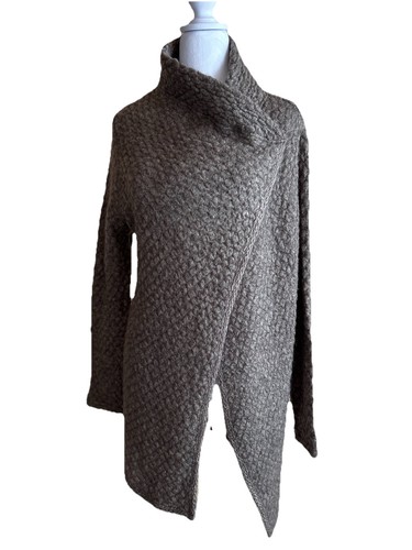 Lorella Scarbi MED. Tan Wrap Mohair Cardigan ITALY Cottage Lagenlook Boho NWOT - Picture 2 of 13