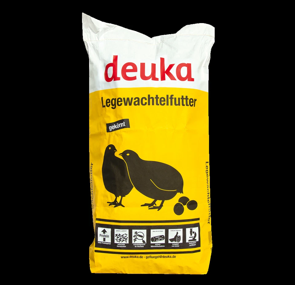 deuka Legewachtelfutter gekörnt 25 kg Wachteln Wachtelfutter Wachtelpellets