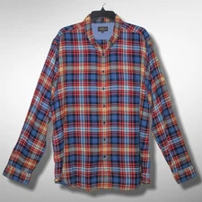 RODD & GUNN 2XL Men's Long Sleeve Shirt 100% Cotton Woven in Italy Plaid Check