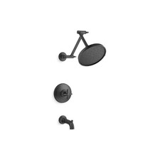 KOHLER Paces Tub and Shower Faucet Set 1.75 GPM in Matte Black, Valve Included