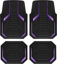 Pic Auto Heavy Duty Rubber Floor Mats Purple Aluminum Film Car Mats
