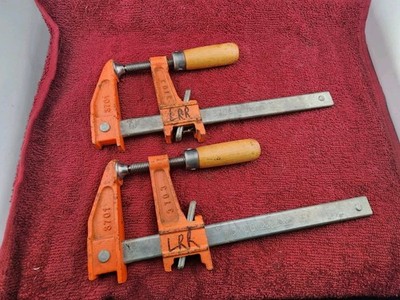 Vtg Pair of JORGENSEN No.3706 Adj. Sliding Bar Clamps, 6'' Capacit