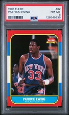 1986 Fleer Basketball Set-Break #32 Patrick Ewing RC PSA 8 - Nicely Centered