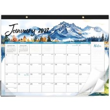 2027 Desk Calendar - 12 Monthly Large Desk/Wall Calendar,Jan.2027-Dec.2027 Blue