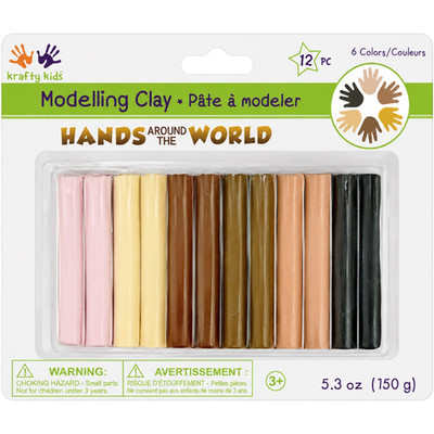 Krafty Kids Hands Around the World Modeling Clay 12 Pc 6 Colors 5.3 oz NEW