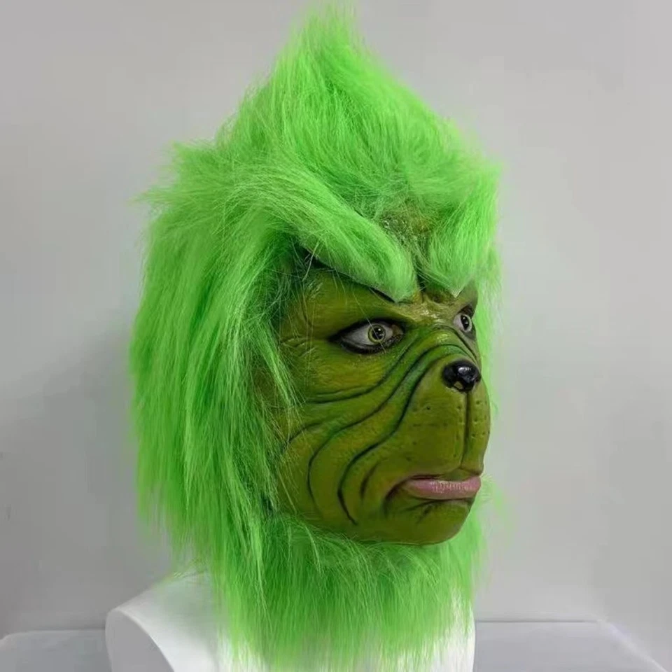 The Grinch Xmas Latex Mask Christmas Cosplay Furry Fur Party Costume - Image 2 of 4