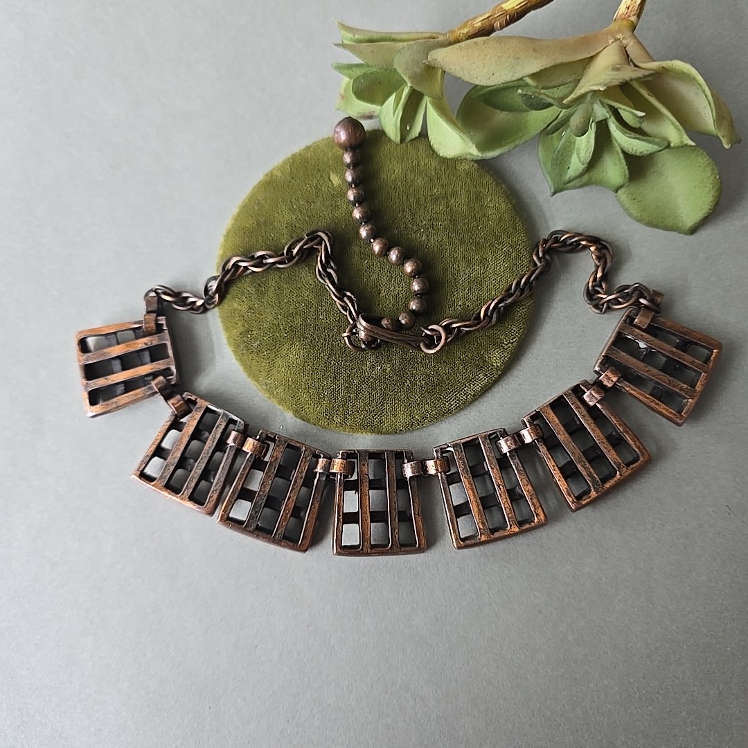 Vintage MCM Unsigned Renoir Solid Copper Metal Ch… - image 2