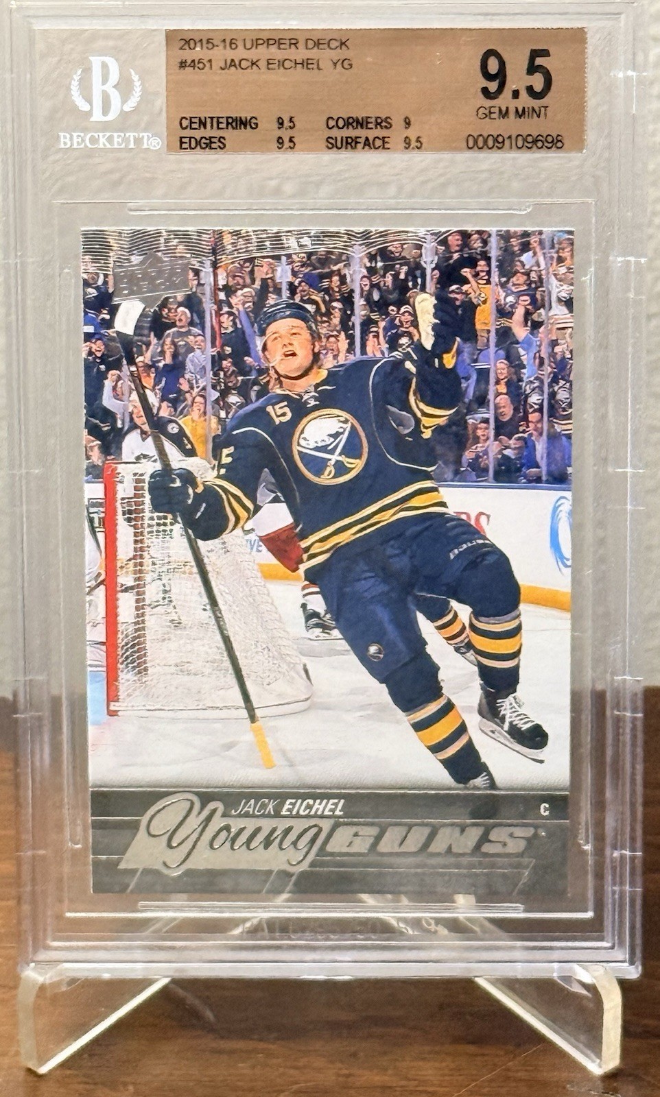 2015-16 Upper Deck - Young Guns Jack Eichel #451 (RC) PSA 9 GEM MINT
