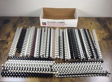 IBICO Plastic Binding Combs Lot White Black Red 100+ Total Different Sizes Used