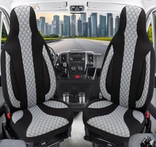 Schonbezüge Sitzbezüge für Seat Leon 3 5F Bj 2012-20 in Schwarz/Grau PL401